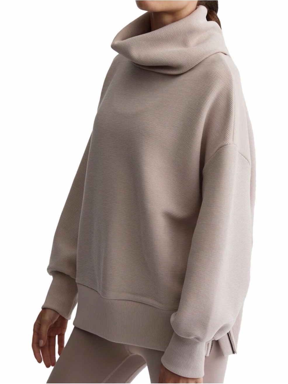 Varley Women's Milton Cowl Neck Sweater In Mushroom - Size M